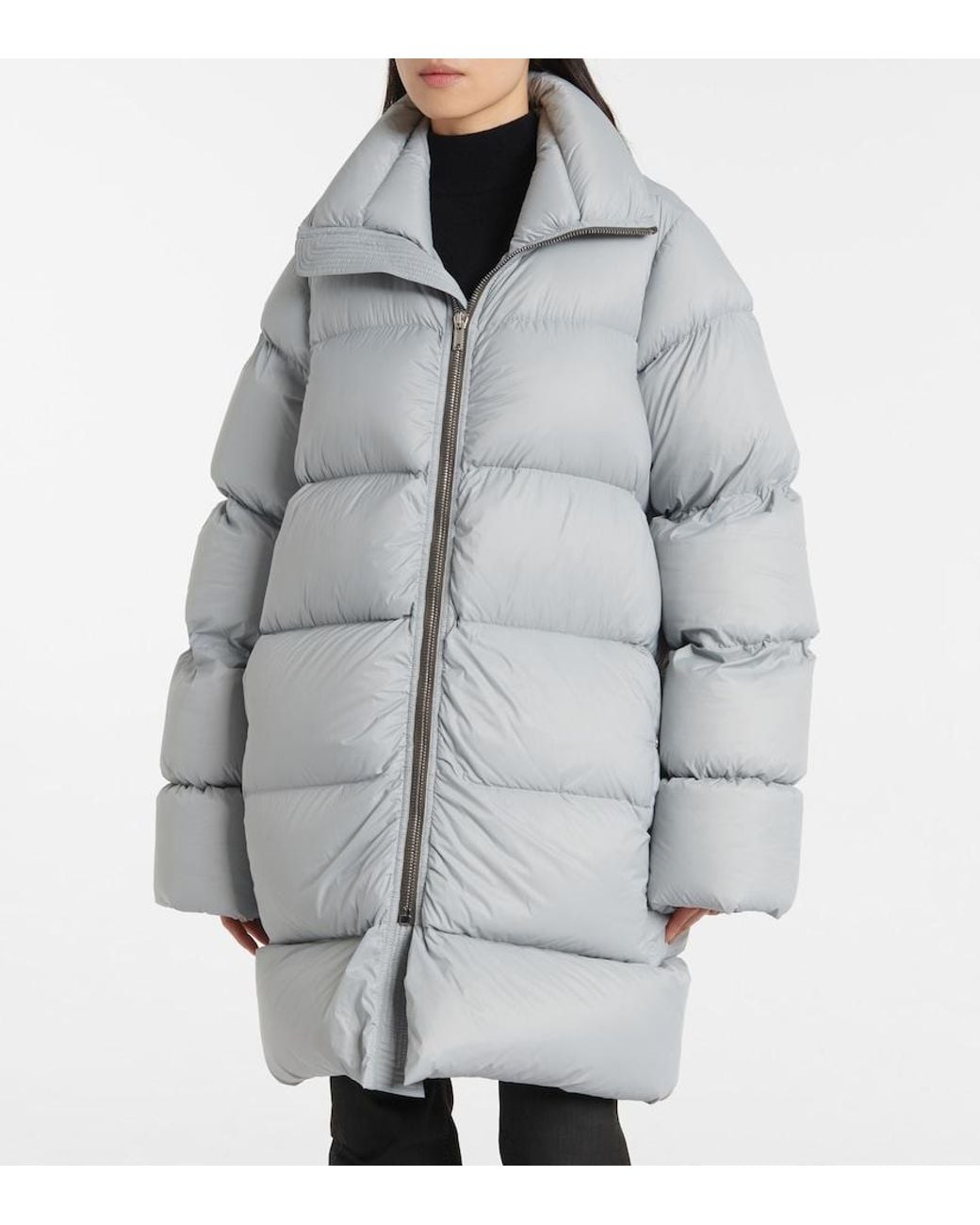 Rick Owens Gray Turtle Oversized Down Jacket
