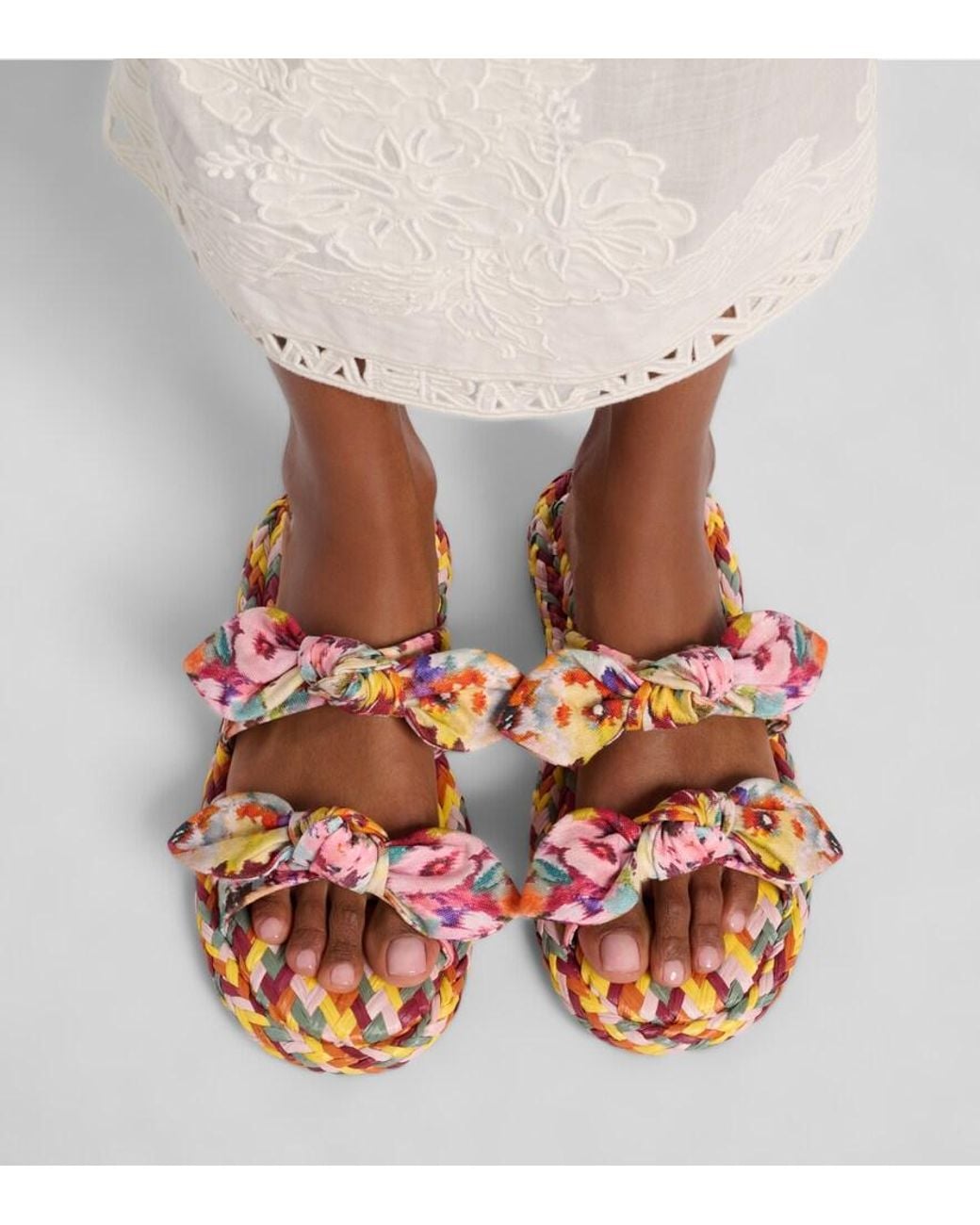 Zimmermann Pink Carousel Printed Espadrille Slides