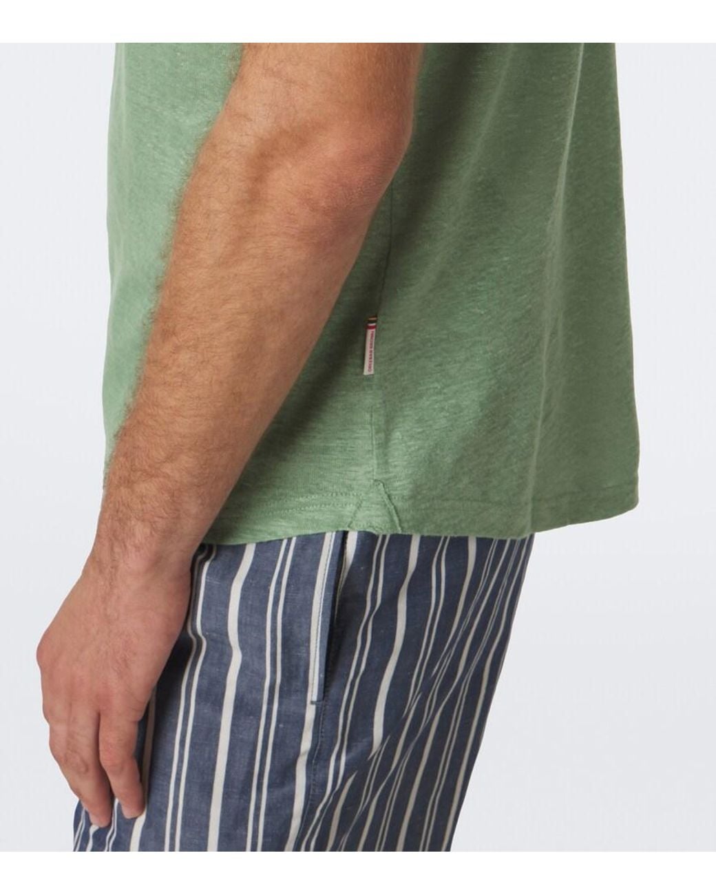 Orlebar Brown Green Sebastian Linen Jersey Polo Shirt for men
