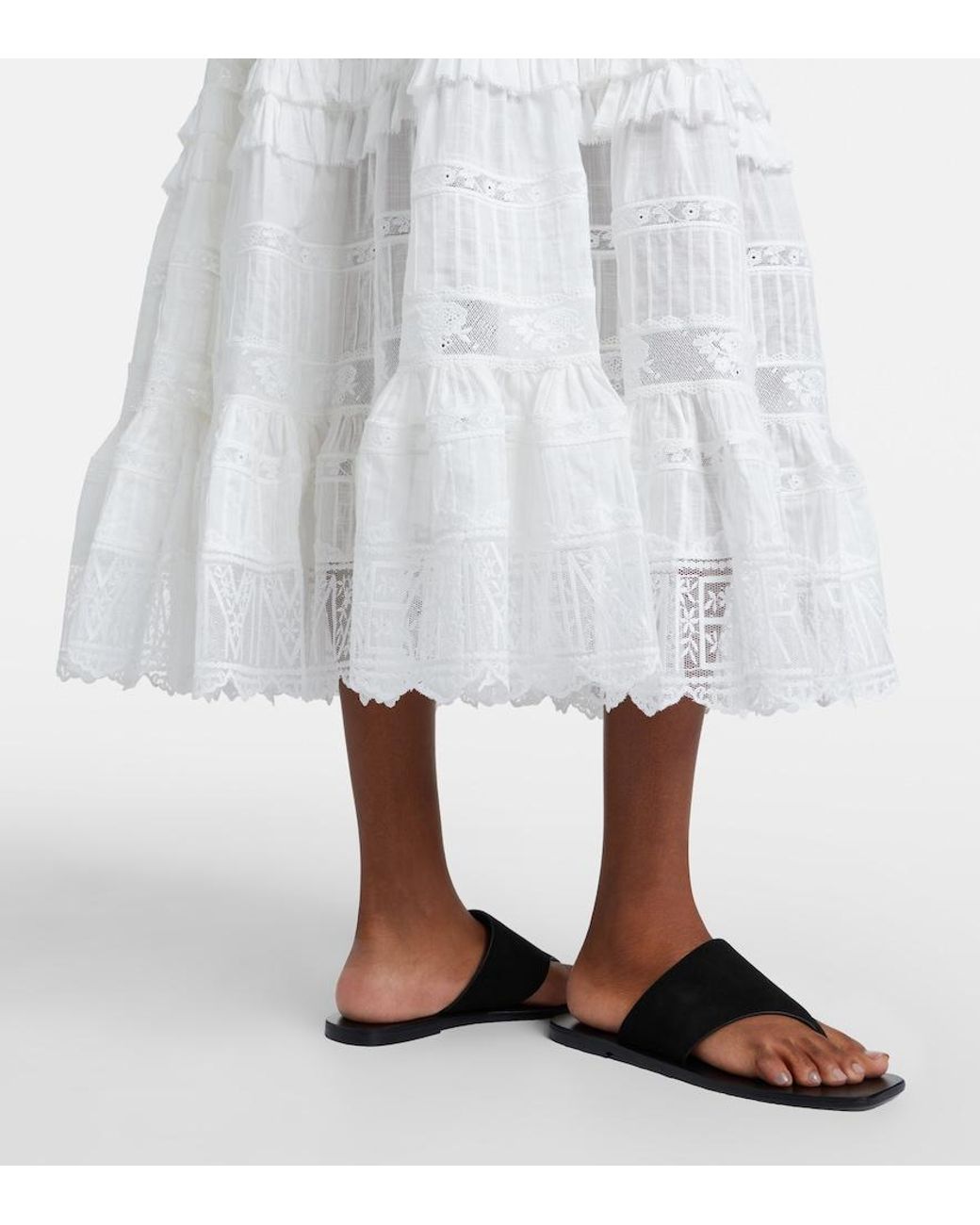 Zimmermann White Solstice Cotton Midi Dress