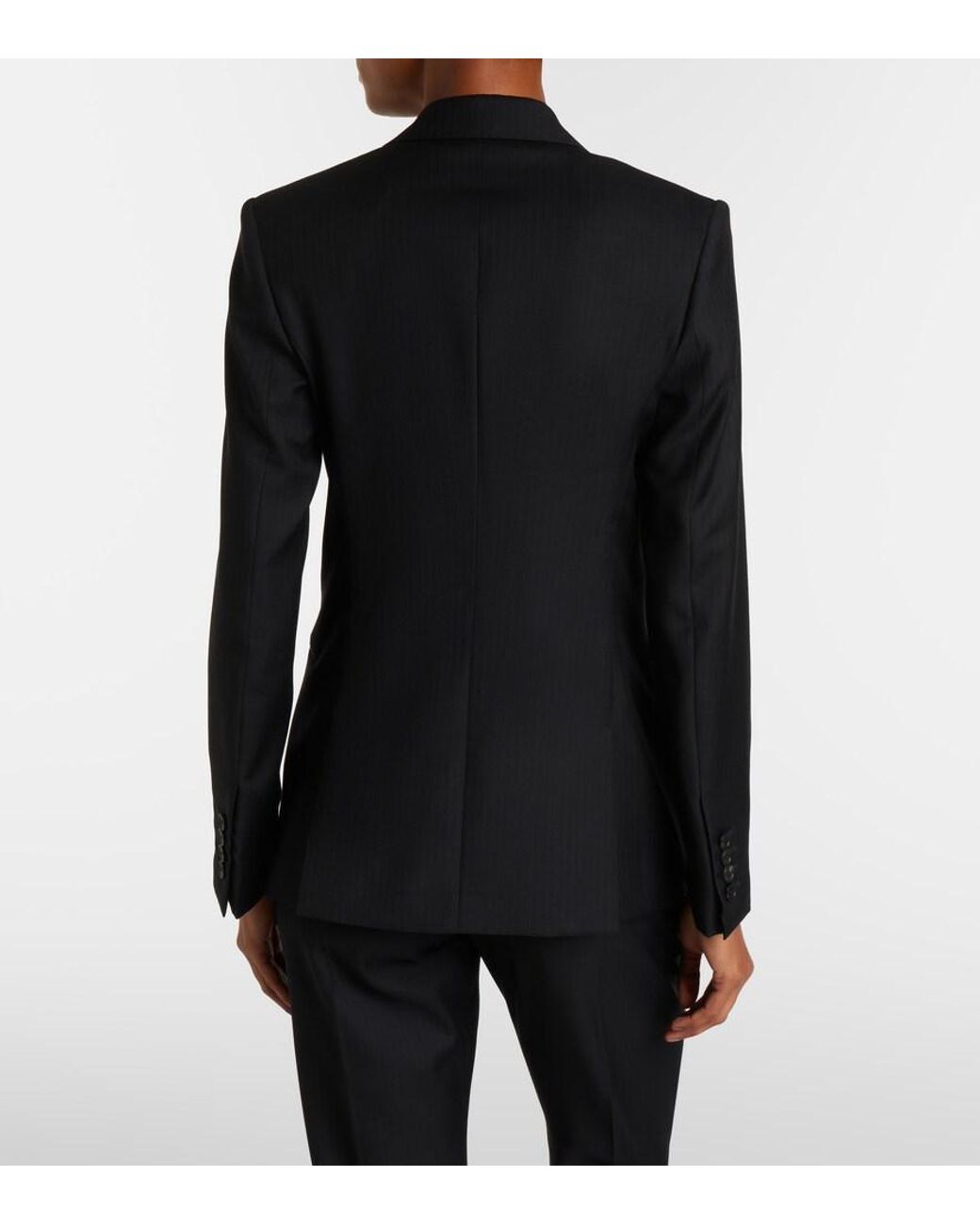 Givenchy Black Chalk Stripe Wool Blazer