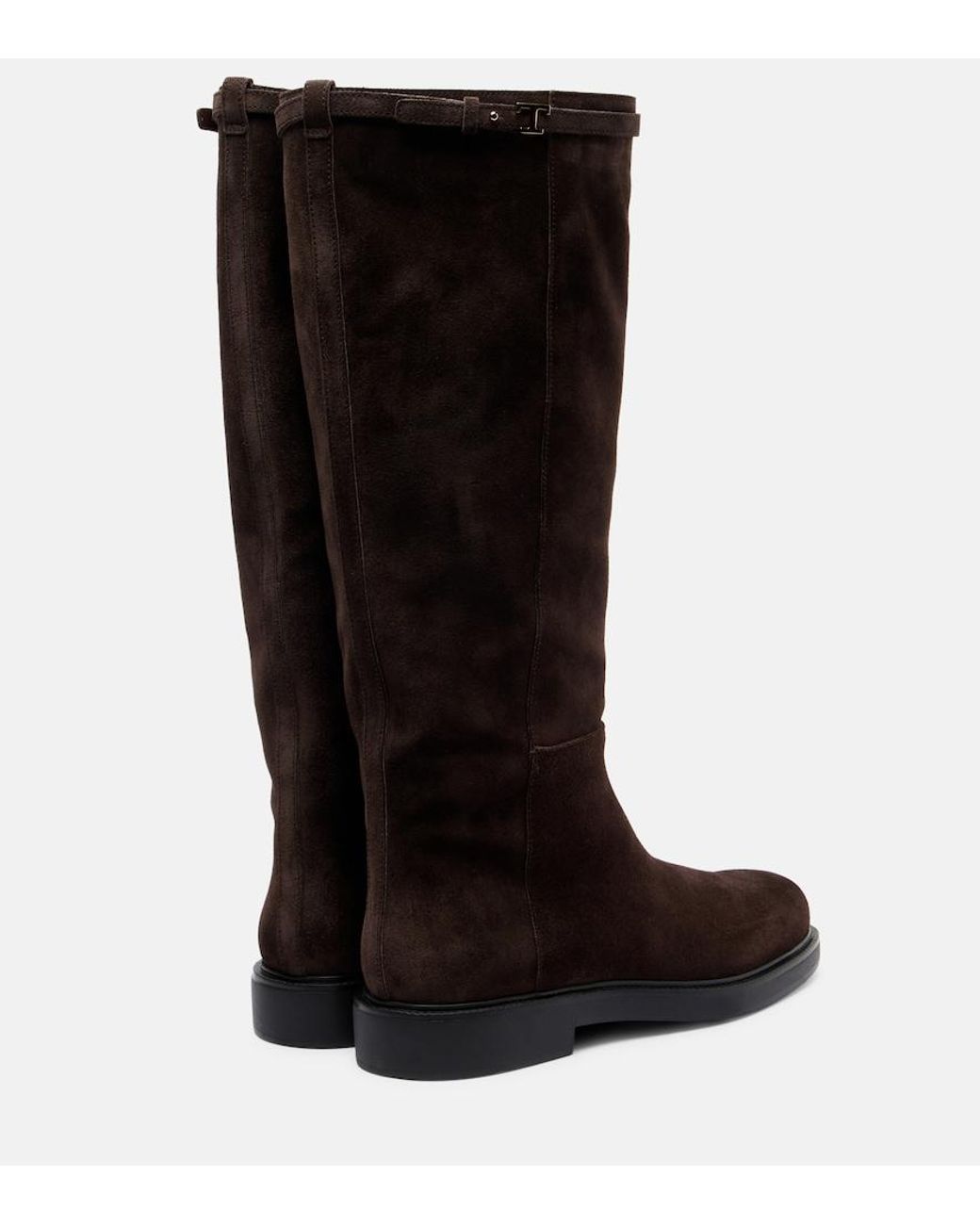 Tod's Black Suede Knee-High Boots