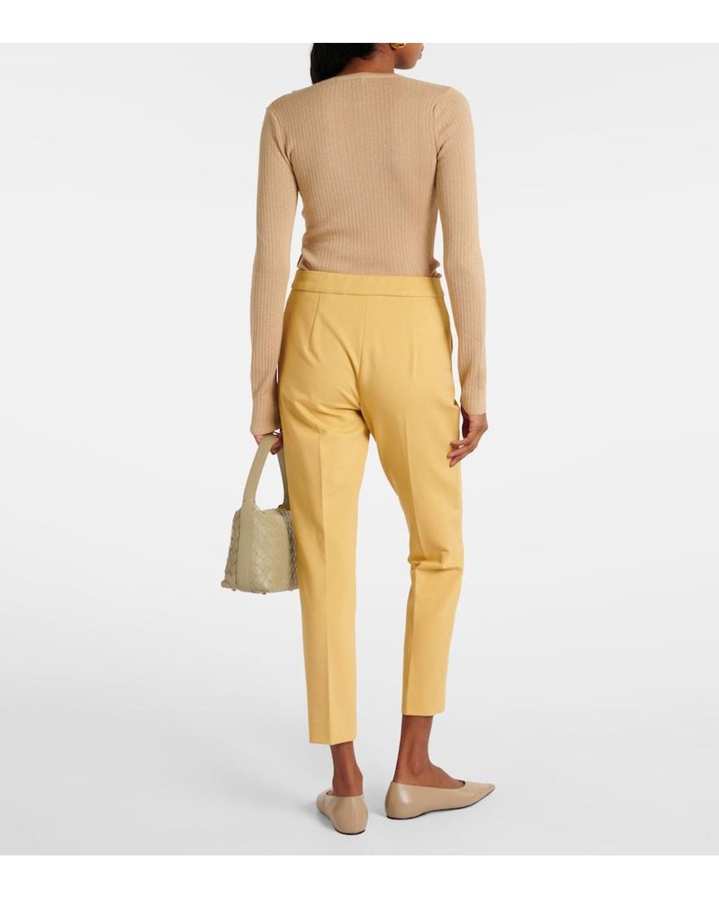 Max Mara Natural Pegno Cropped Jersey Slim Pants