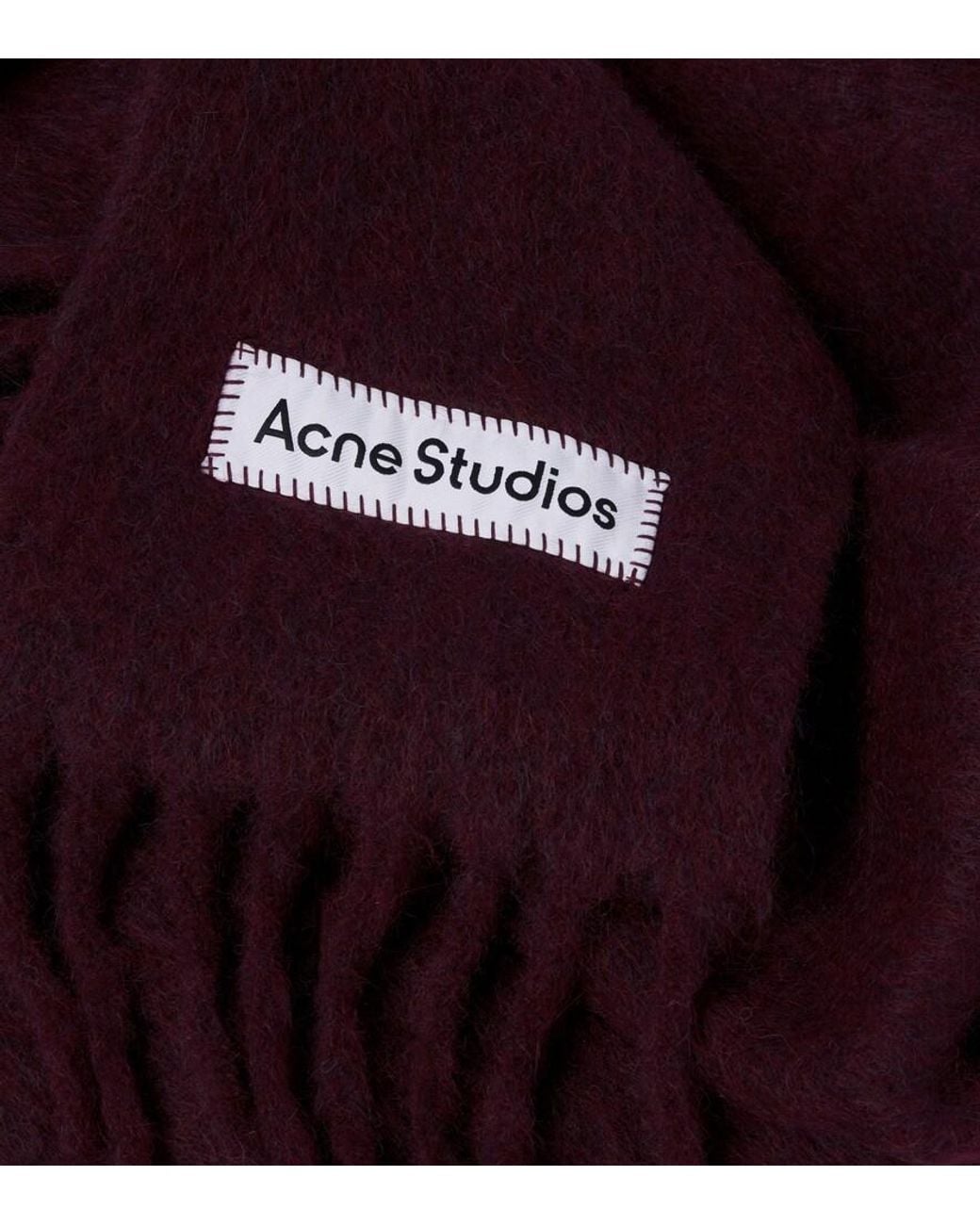 Acne Purple Fringed Alpaca, Wool, And Mohair-Blend Scarf