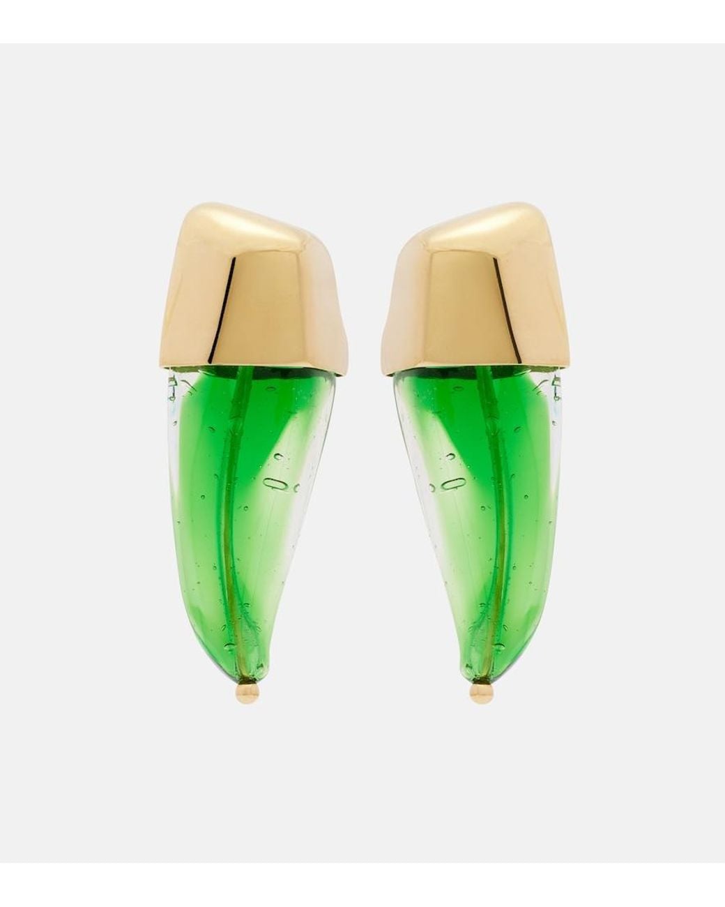 Bottega Veneta Green Prisma Glass Earrings