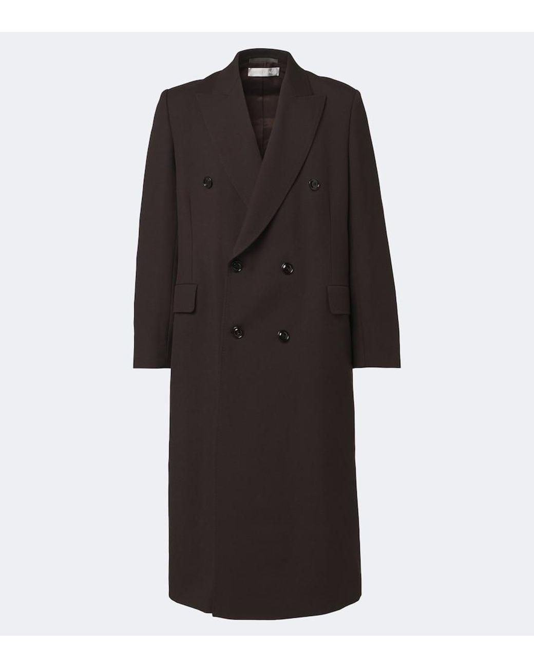 Our Legacy Black Whale Double-Breasted Virgin Wool Coat for men