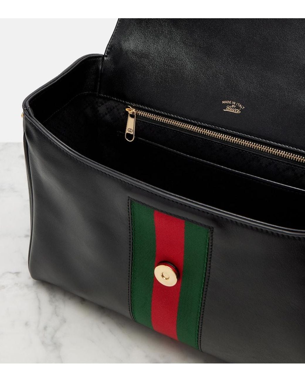 Gucci Black Paparazzo Medium Leather Tote Bag