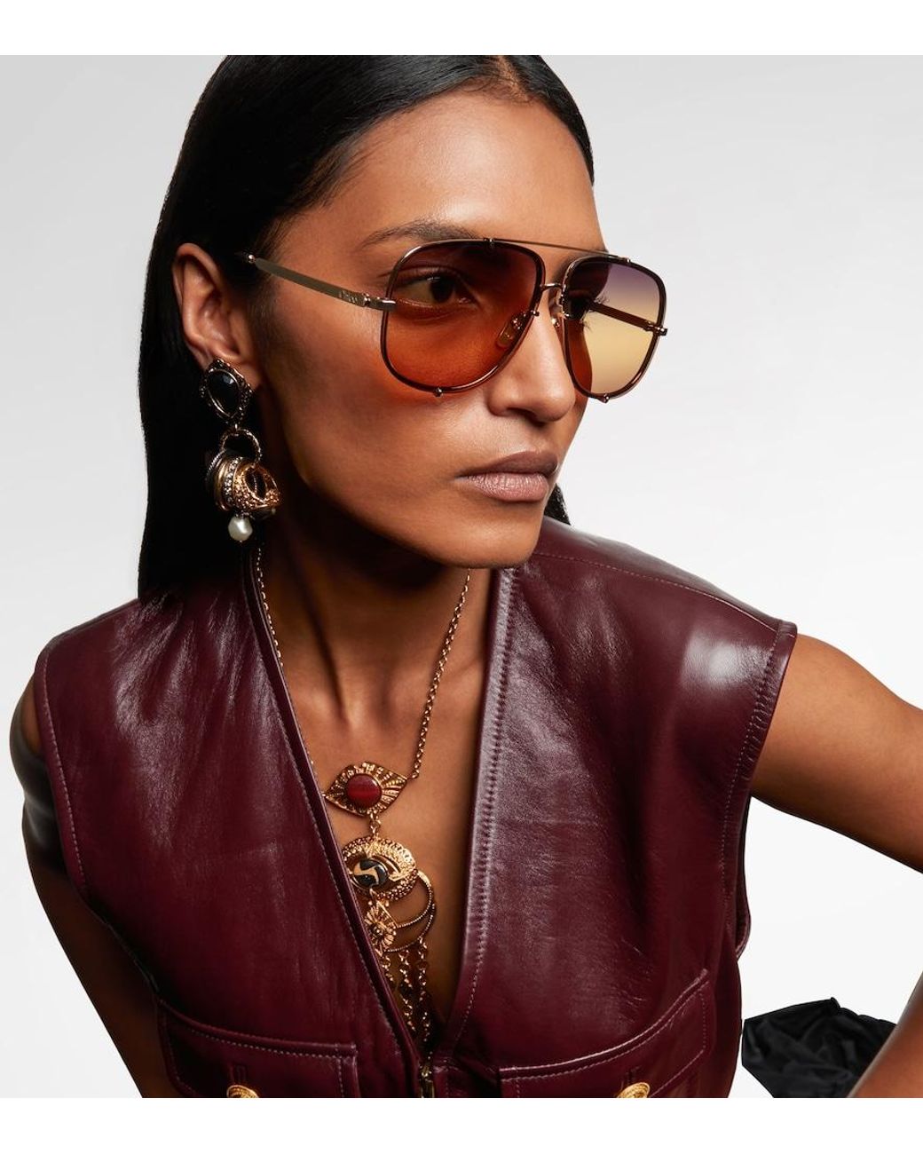 Chloé Brown Aviator Sunglasses