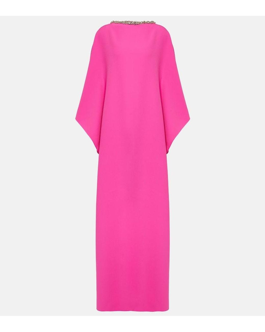Safiyaa Pink Amarella Crystal-Embellished Crepe Gown