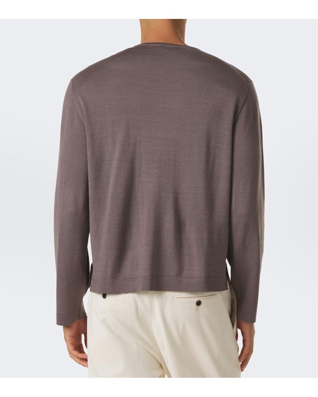 STÒFFA Brown Wool And Silk T-Shirt for men