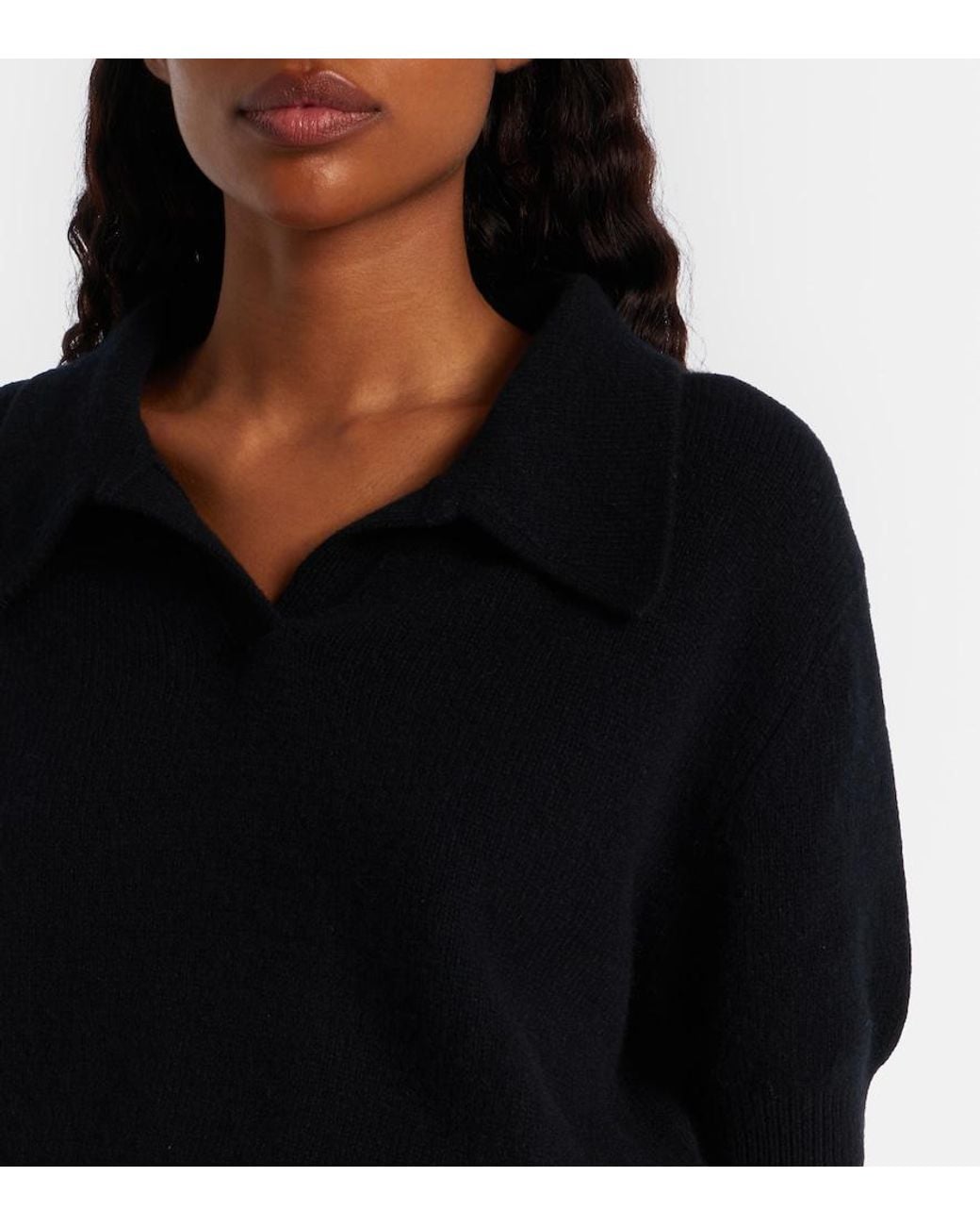 Khaite Black Leni Wool And Cashmere Top