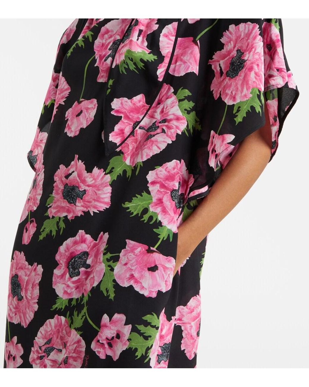 Stella McCartney Purple Floral Printed Silk Maxi Dress
