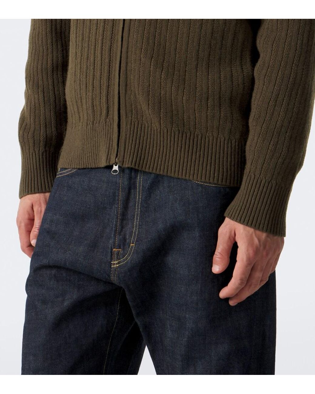 Stone Island Green Compass Wool And Cashmere Cardigan for men