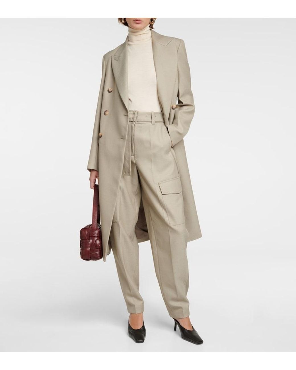 Joseph Natural Devonport Wool-Blend Pants