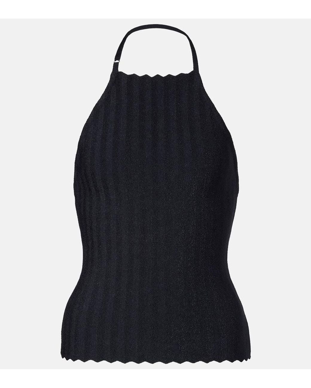 Jacquemus Black Tablier Knitted Halterneck Top