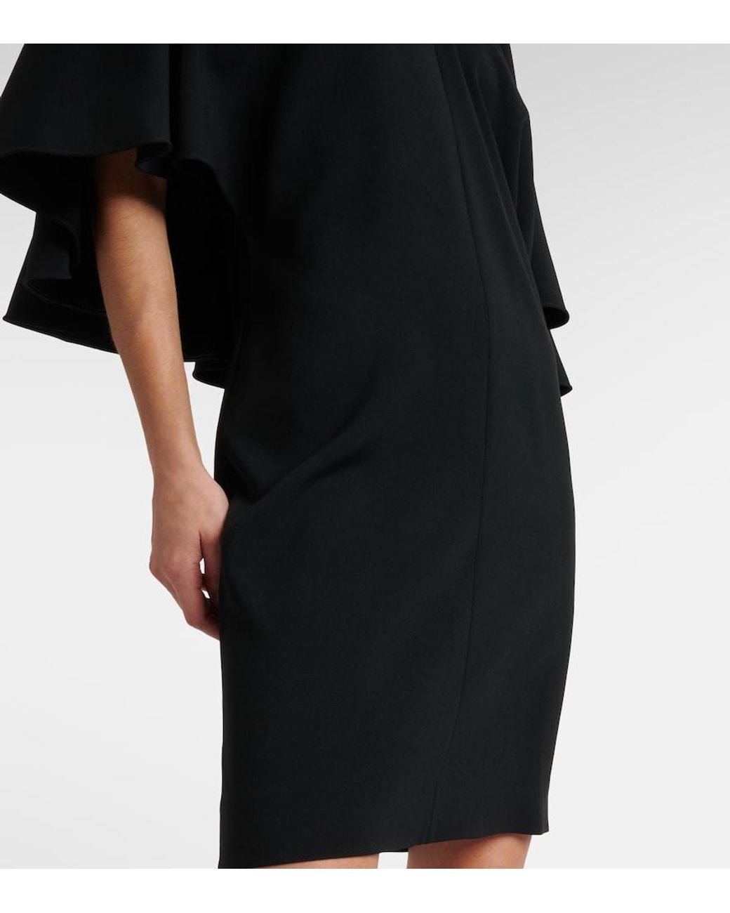 Chloé Black Caped Crepe Minidress