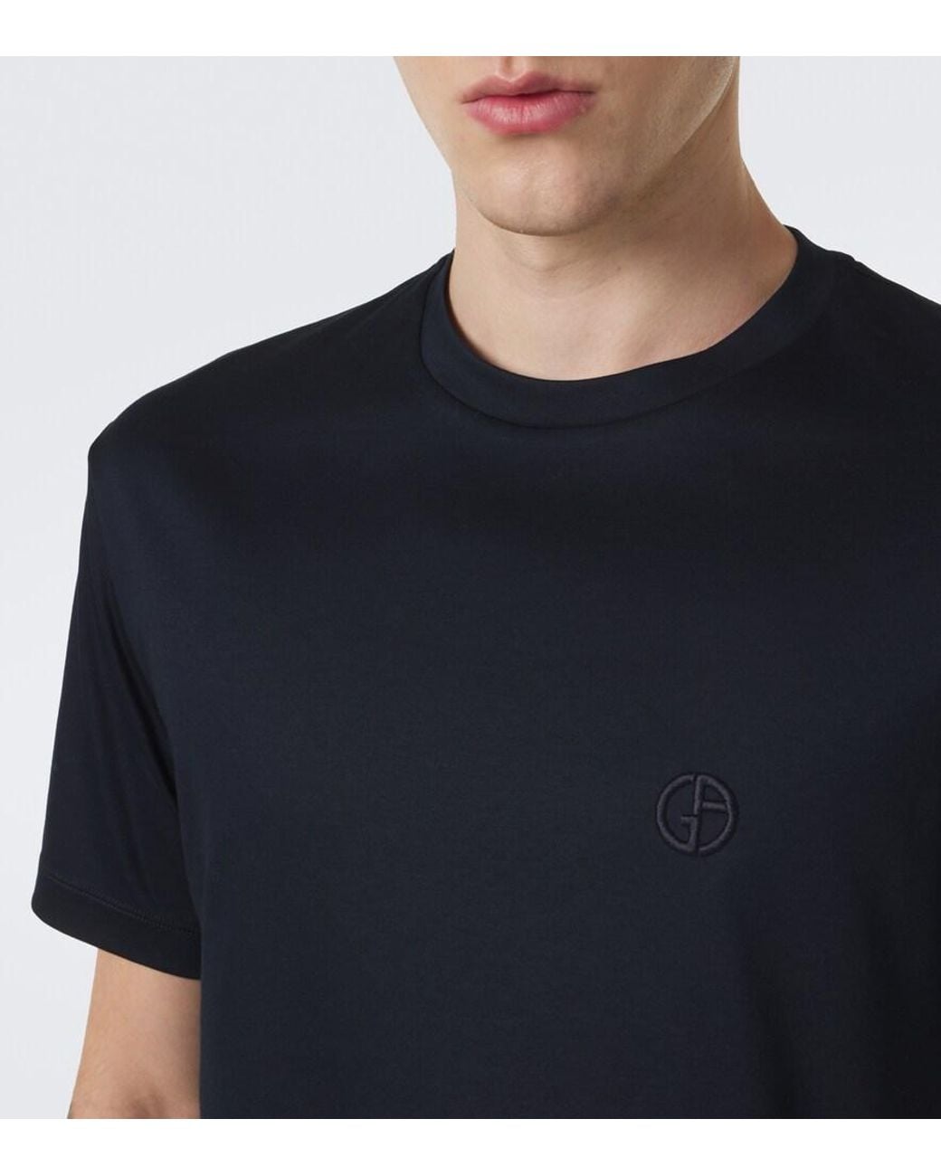 Giorgio Armani Blue Cotton Jersey T-Shirt for men