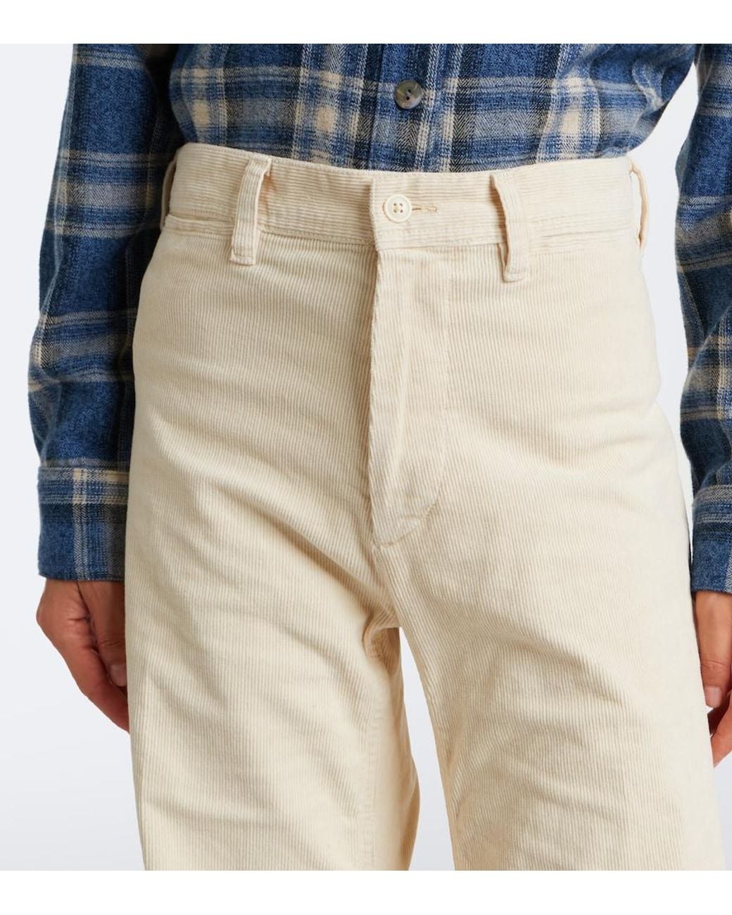 Polo Ralph Lauren Natural Cotton Corduroy Wide-Leg Pants