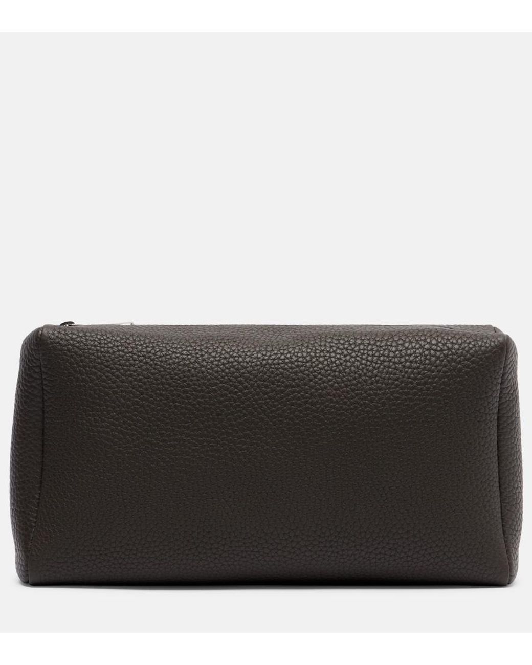 The Row Black Squared Compact Leather Clutch