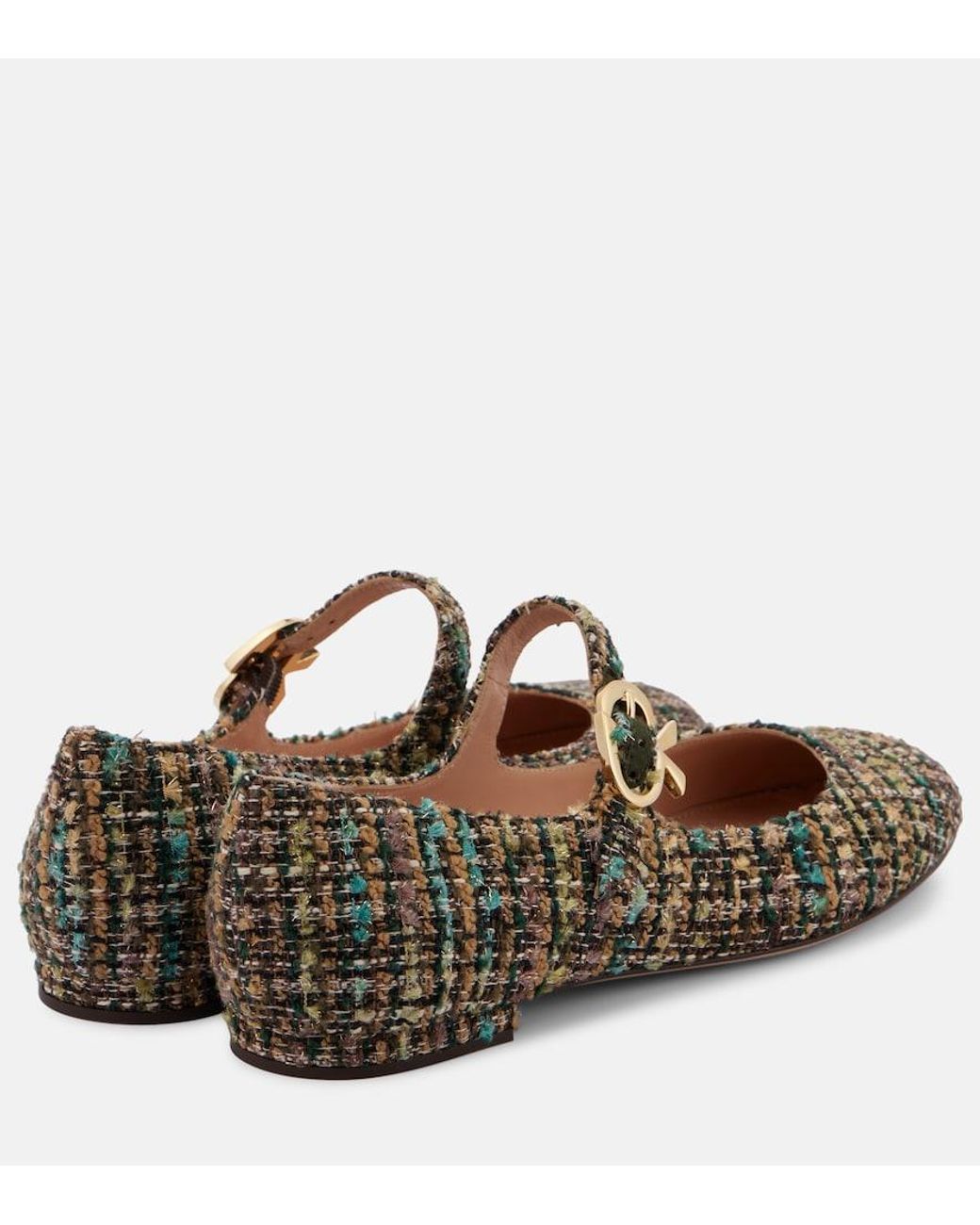 Gianvito Rossi Brown Venezia Boucle Ballet Flats