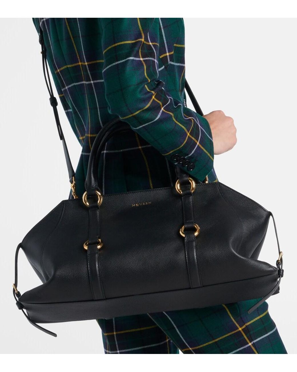 Alexander McQueen Black Farringdon Leather Tote Bag