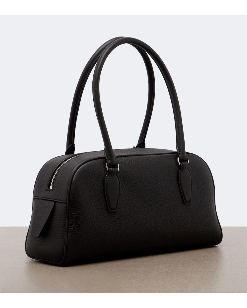 The Row Black E/W India Small Leather Shoulder Bag