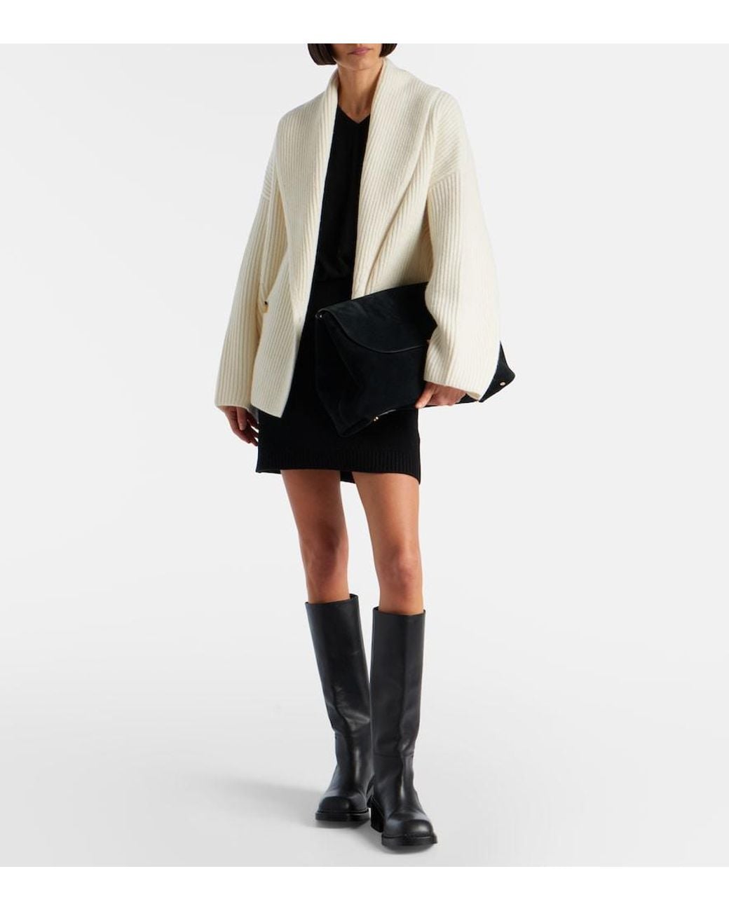 Vince Natural Ribbed-Knit Wool-Blend Jacket