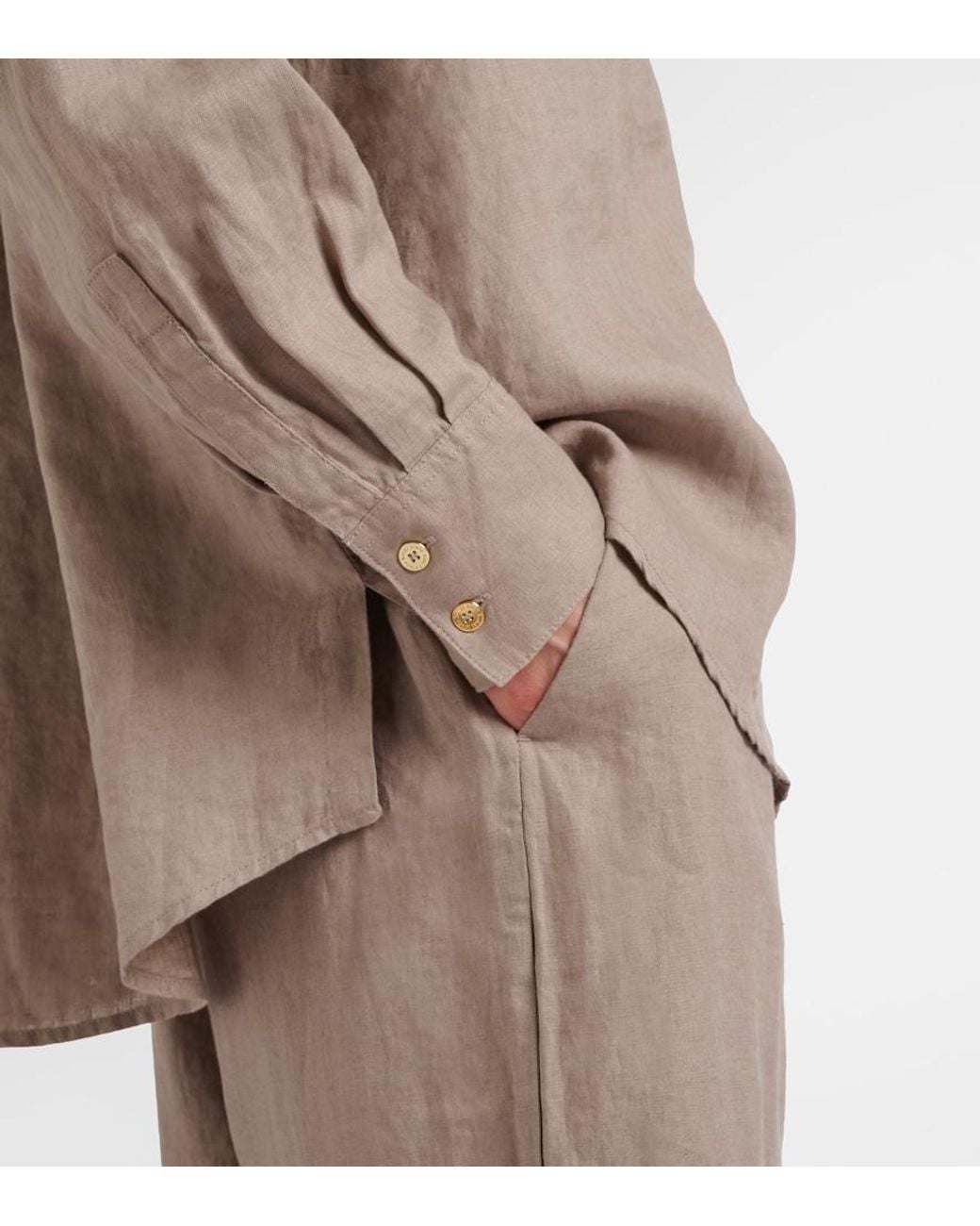 Heidi Klein Brown Zakynthos Linen Shirt