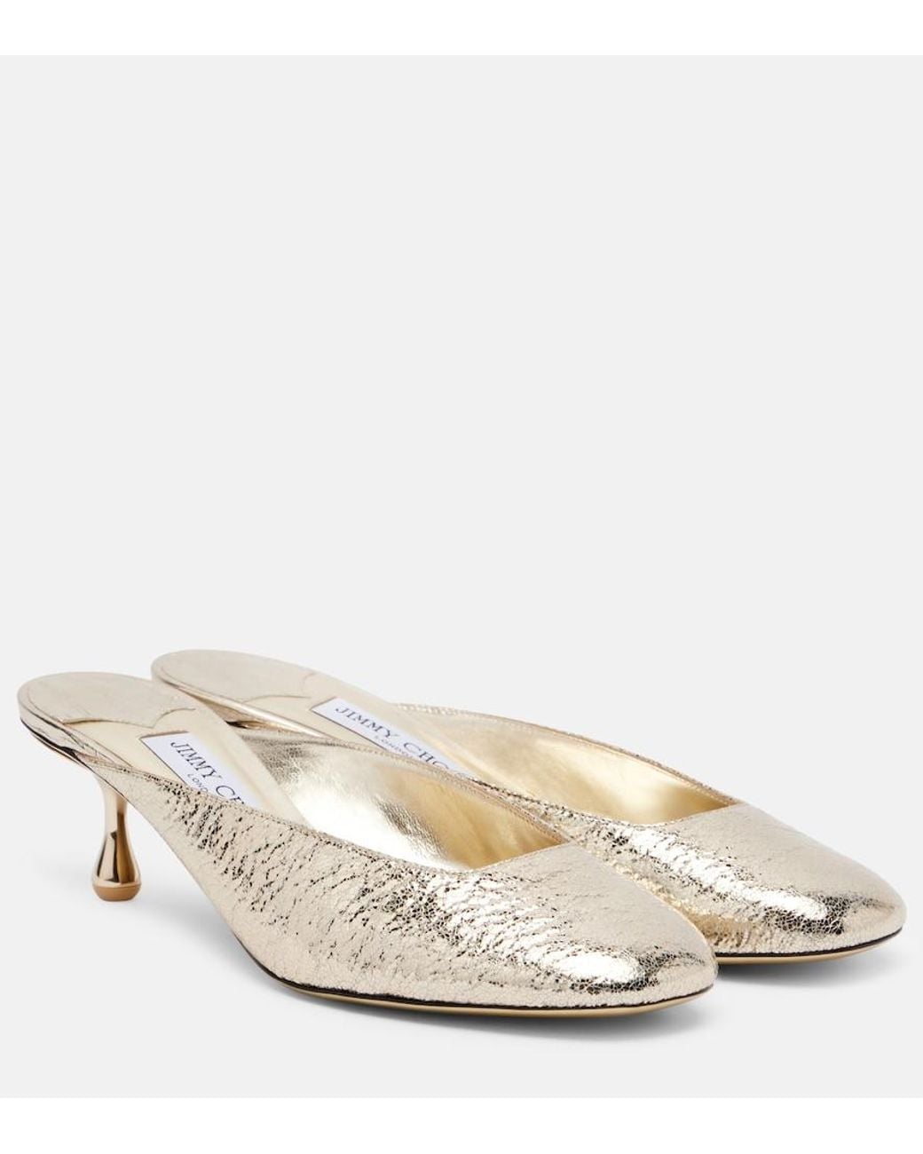Jimmy Choo Natural Pixie 50 Metallic Mules