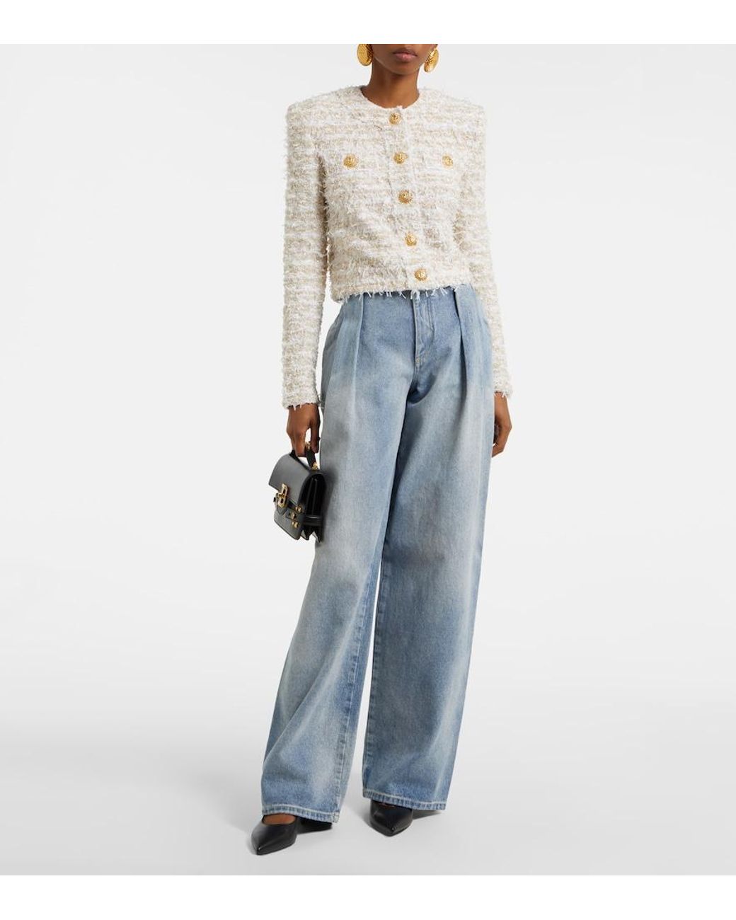 Balmain Natural Tweed Cropped Jacket