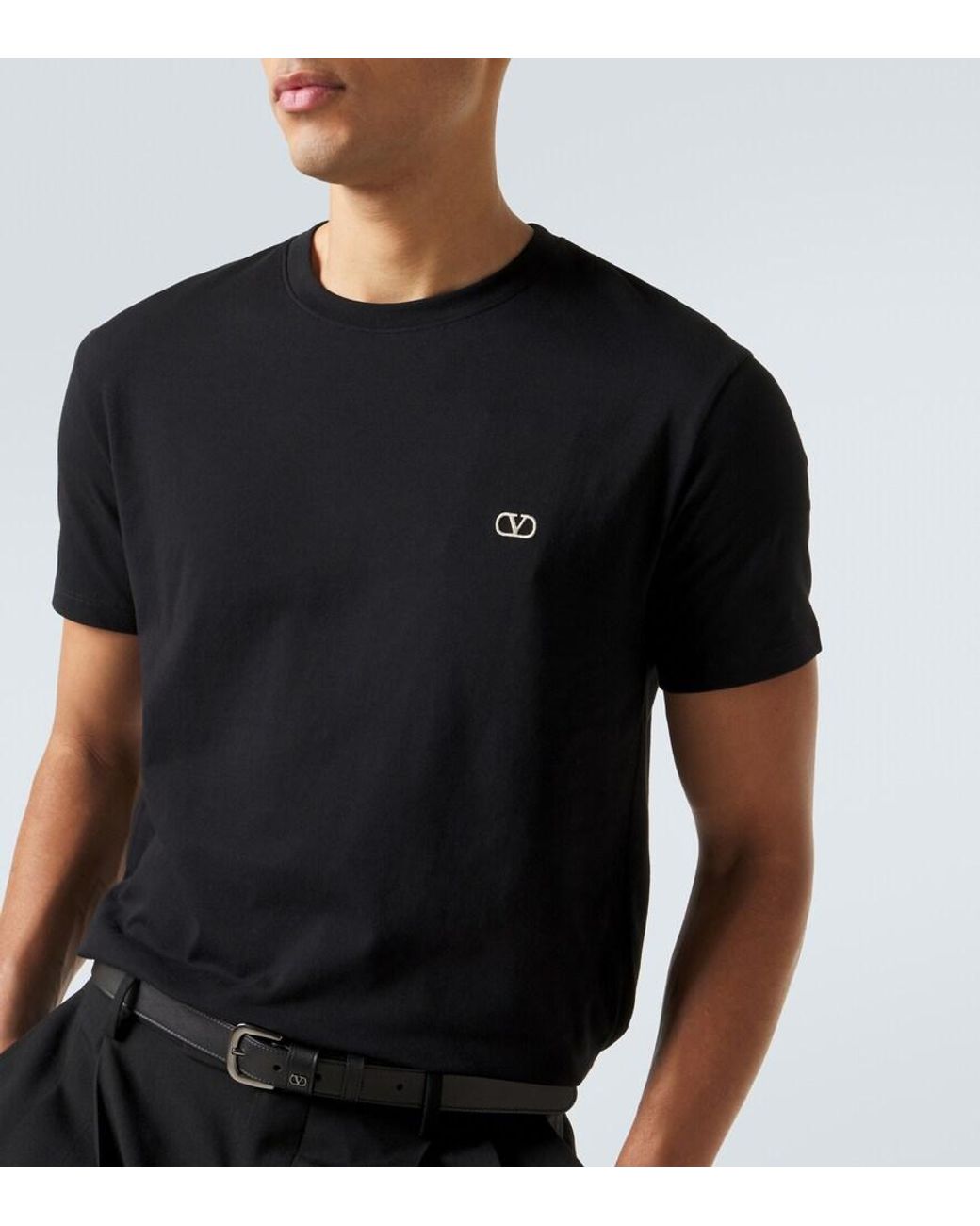 Valentino Black Vlogo Cotton Jersey T-Shirt for men