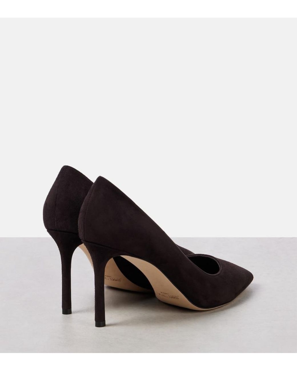 Jimmy Choo Black Romy 85 Suede Pumps