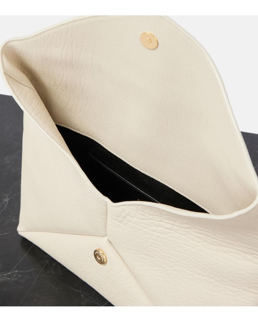 Saint Laurent Natural Leather Cassandre Envelope Pouch