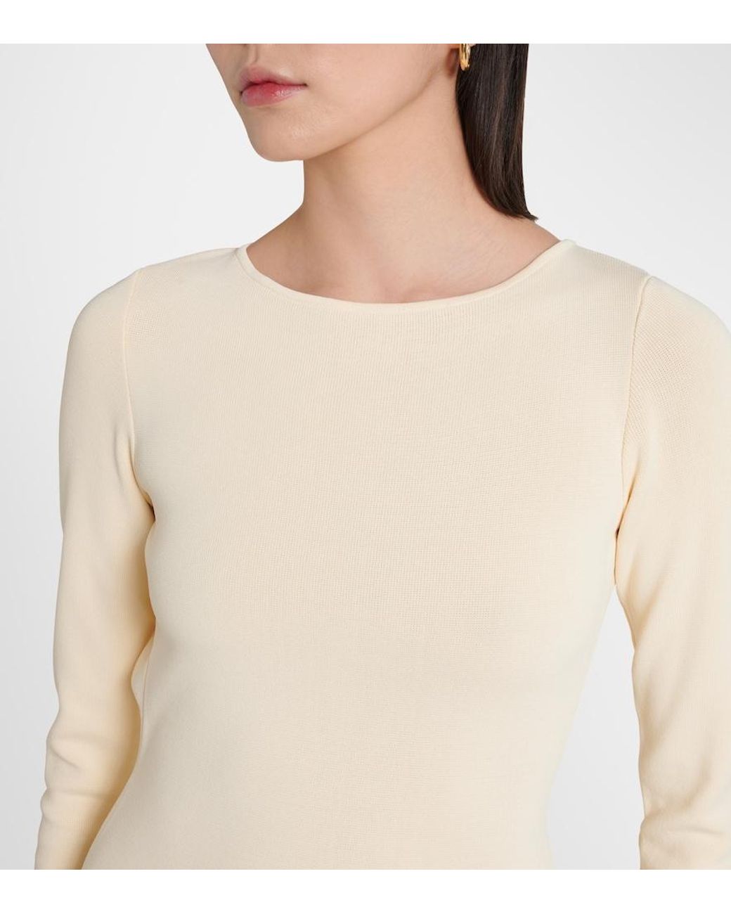 SAME Natural Maxikleid Aus Strick