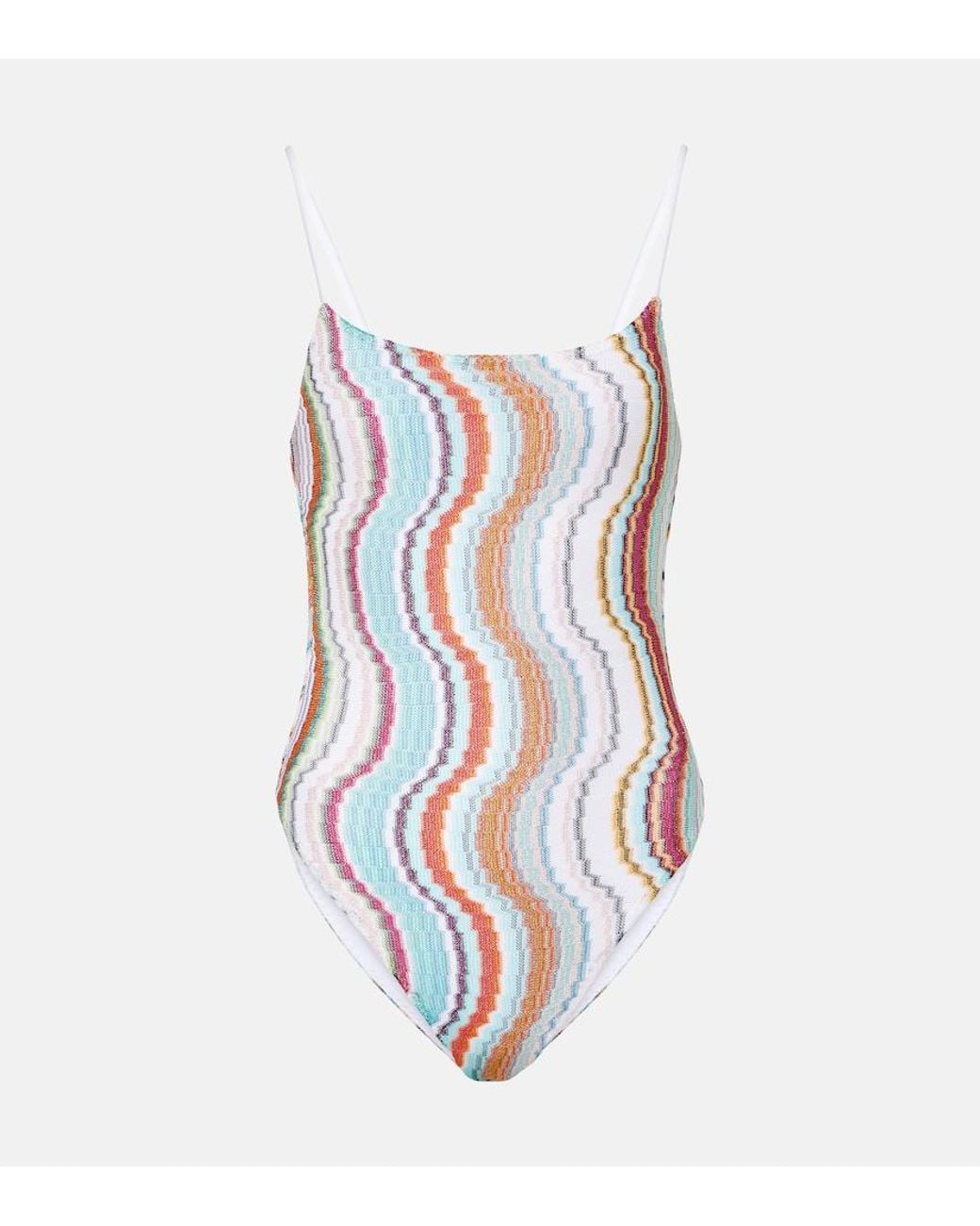 Missoni White Wave Lame Swimsuit