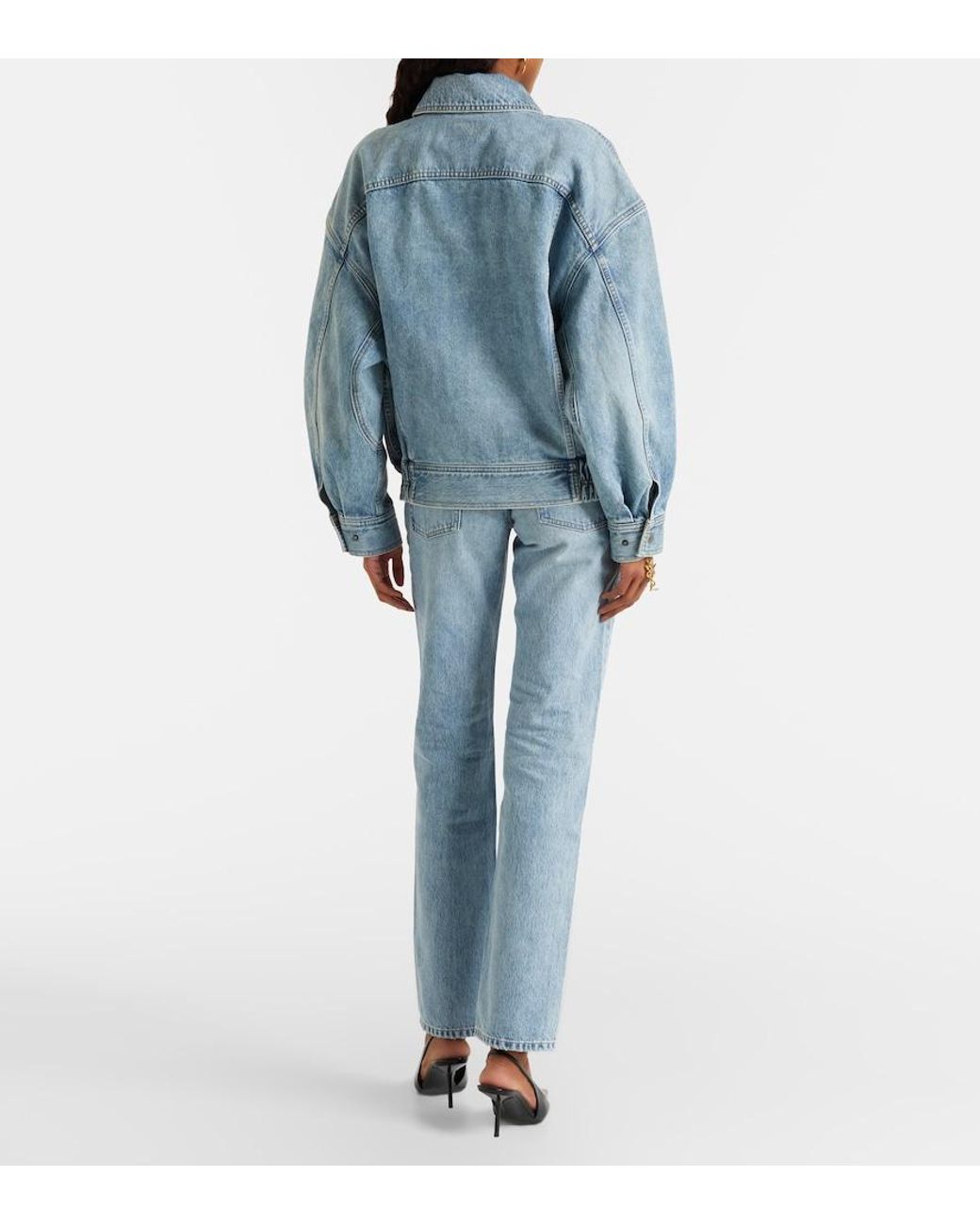 Saint Laurent Blue High-Rise Straight Jeans