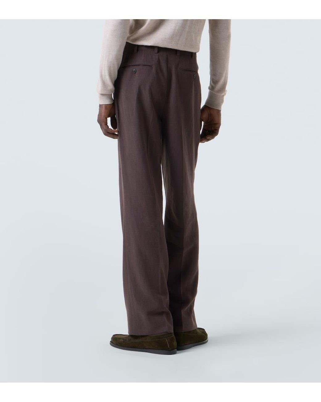 Saman Amel Anzughose Amo Aus Leinen-Canvas in Brown für Herren
