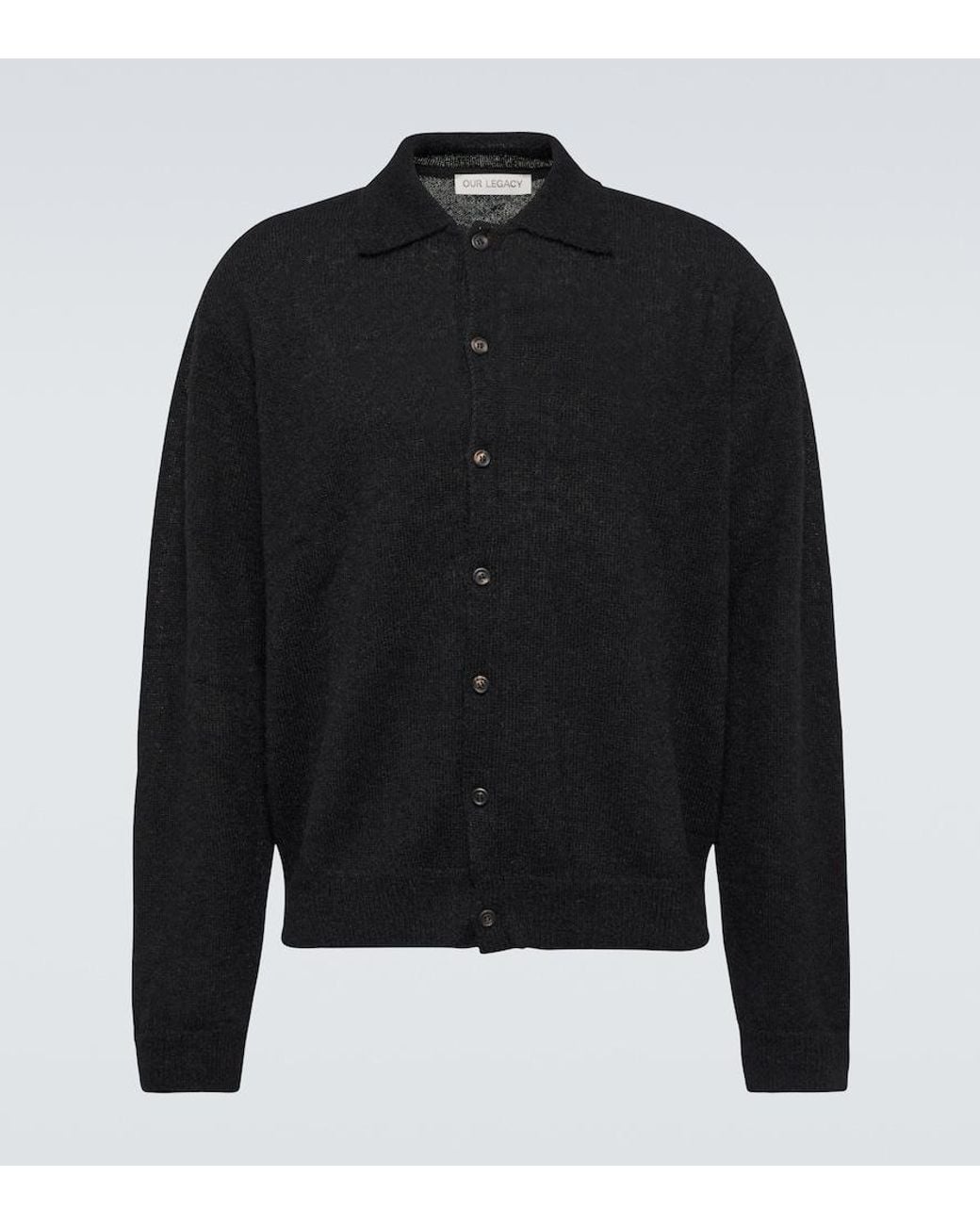 Our Legacy Black Alpaca-Blend Cardigan for men