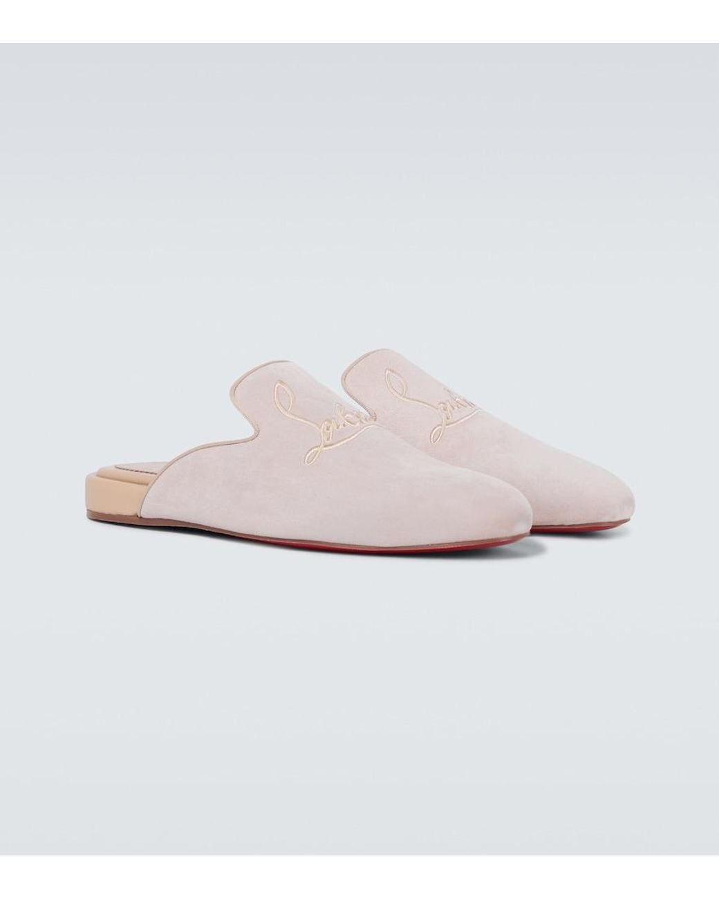Christian Louboutin White Coolito Flat Mules for men