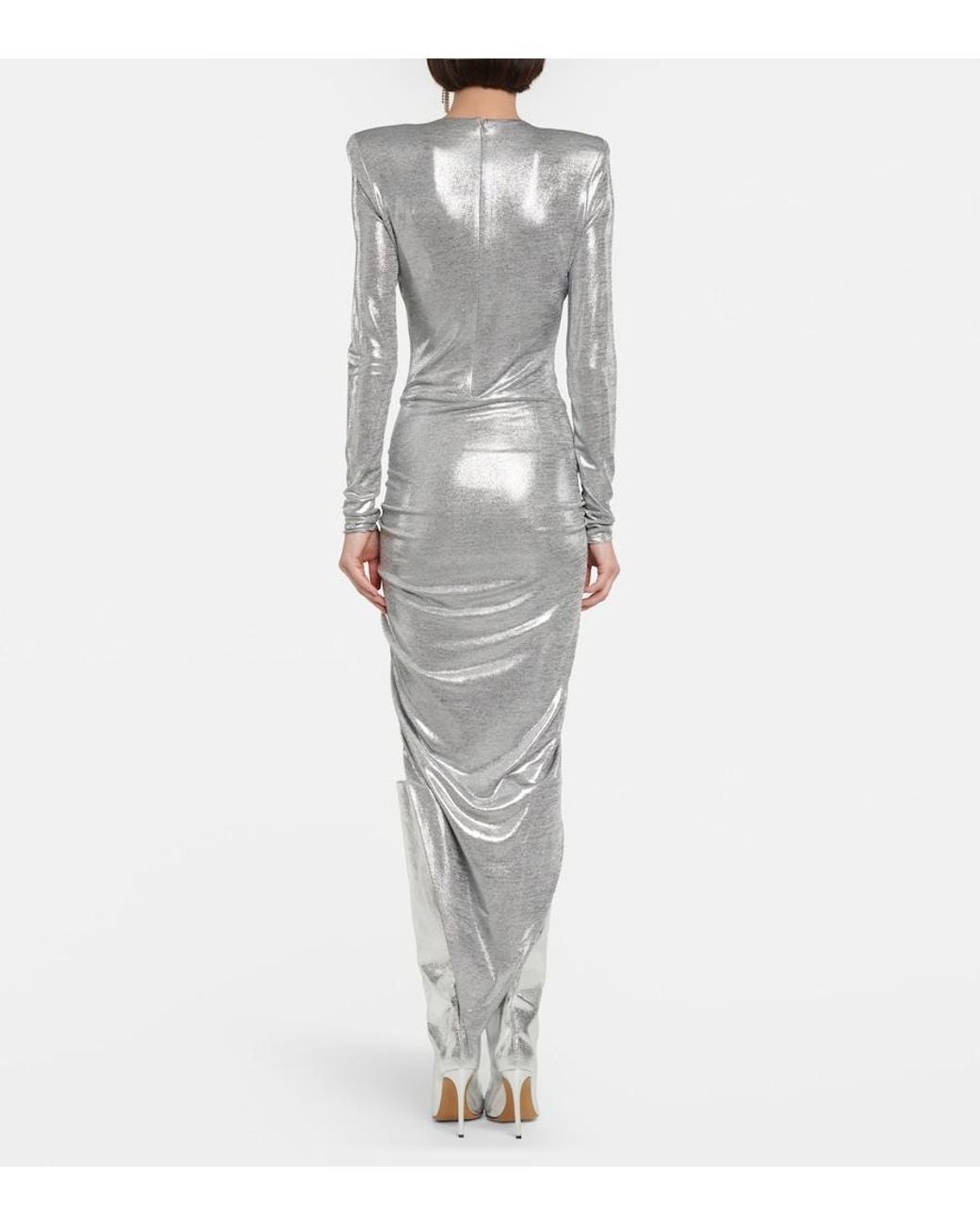 Alexandre Vauthier Gray Jersey Midi Dress