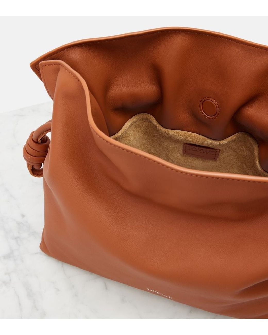 Loewe Brown Flamenco Medium Leather Clutch