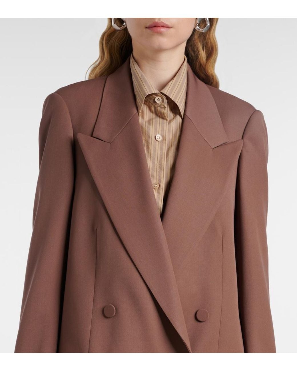 Dries Van Noten Brown Oversize-Blazer Aus Wolle