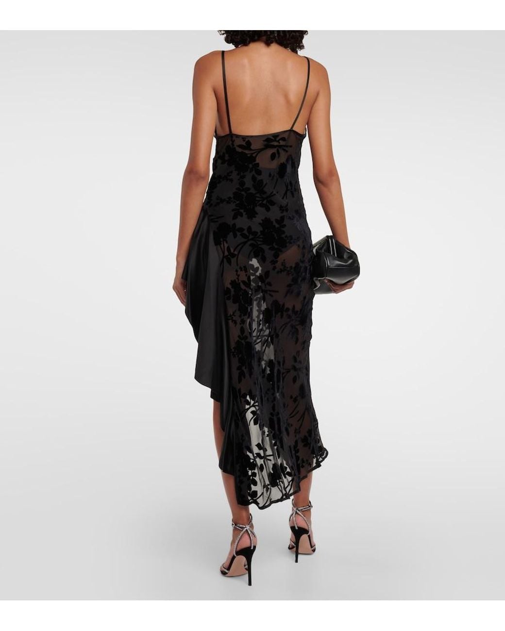 Rodarte Black Asymmetrical Bias Slip Dress