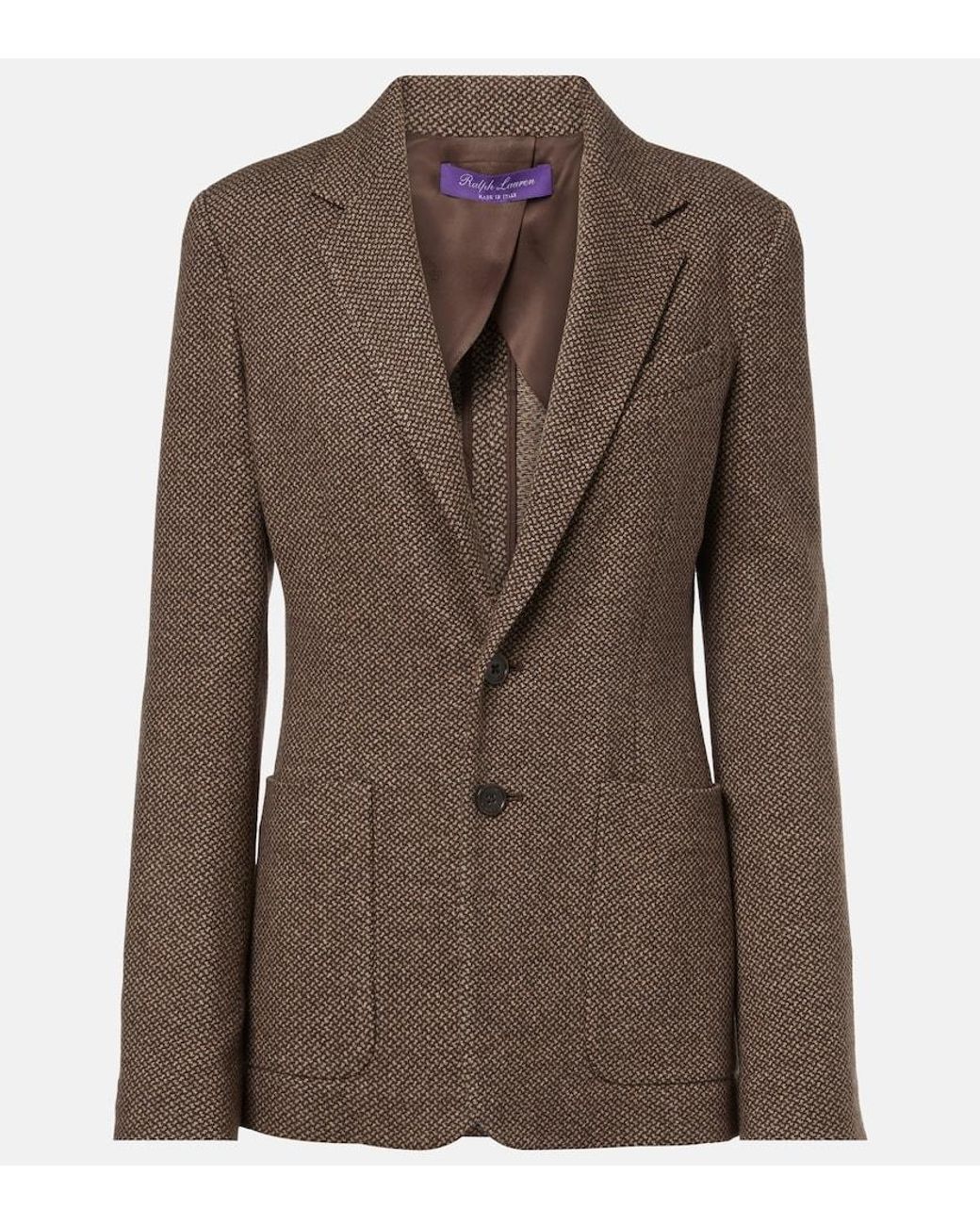 Ralph Lauren Brown Hailey Wool, Silk, And Cashmere Blazer
