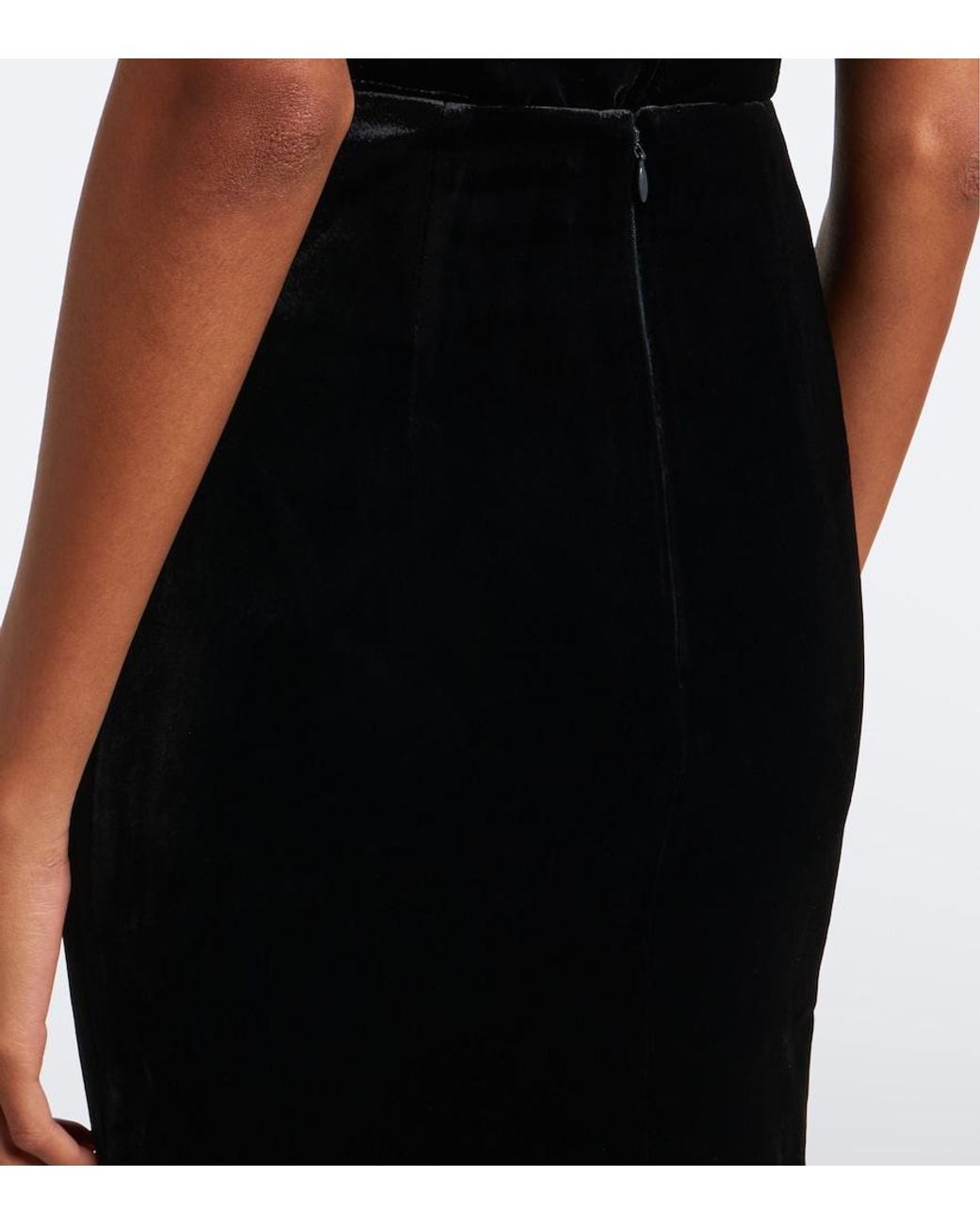 Roland Mouret Black Velvet Maxi Skirt