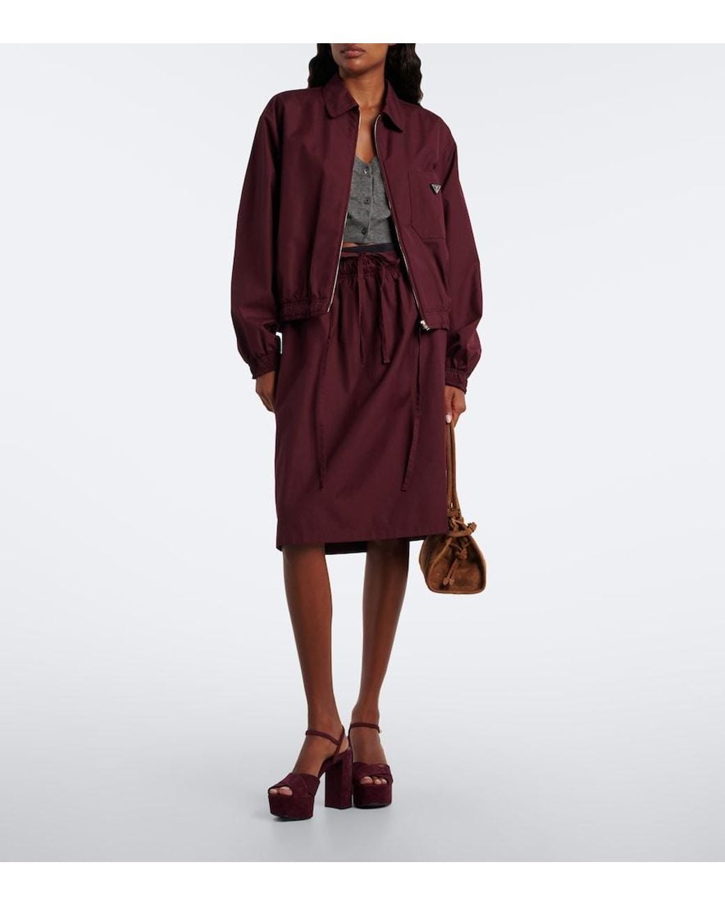 Prada Purple Suede Platform Sandals