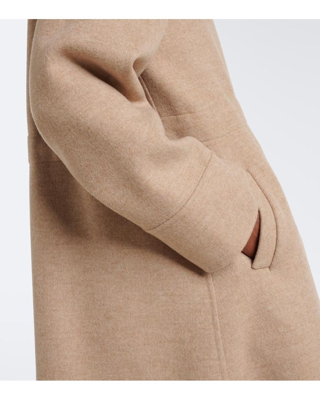 Eleventy Natural Hooded Wool And Cashmere Coat