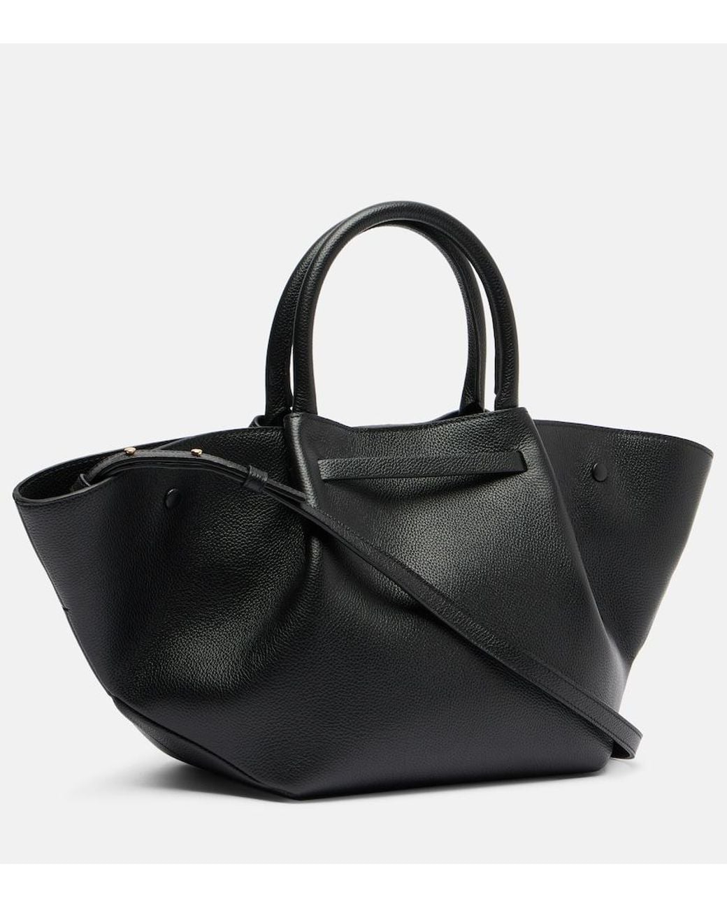DeMellier London Black New York Midi Leather Tote Bag