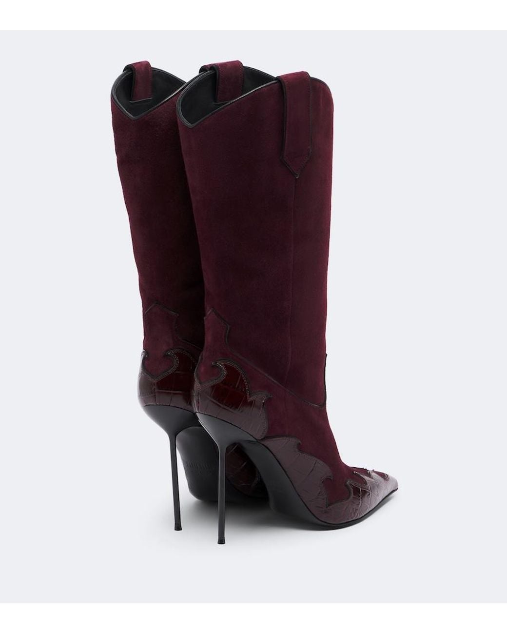 Paris Texas Red Lidia Queen Of Hearts Suede Mid-Calf Boots