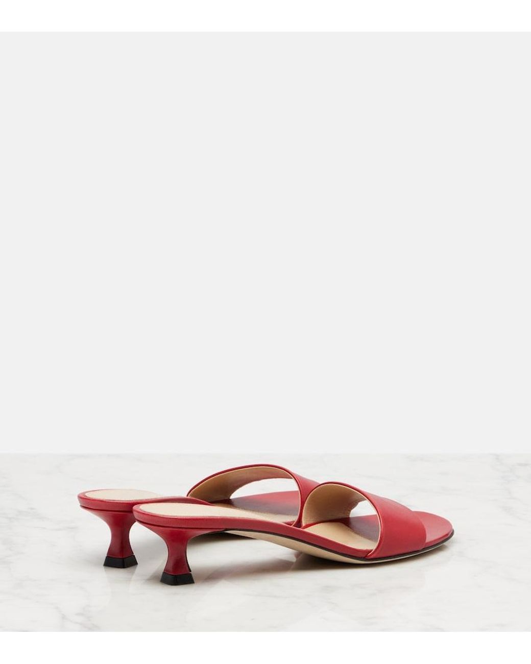 The Row Red Combo Leather Slides